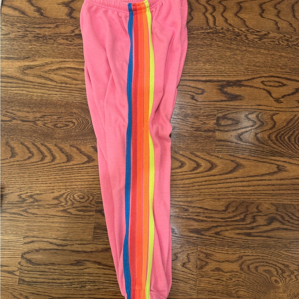 Pink 5 Stripe Aviator Nation Joggers